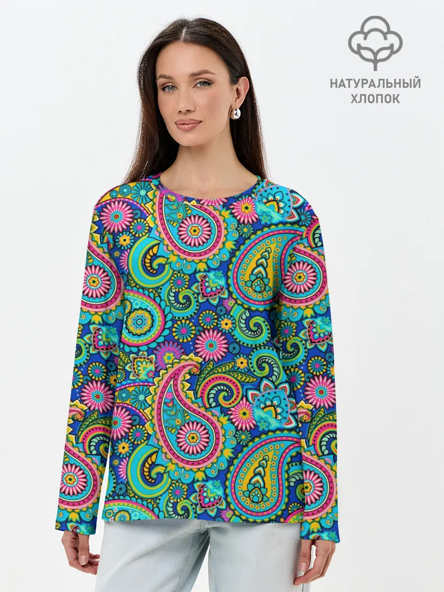 Лонгслив женский. Хлопок / Славянские Узоры