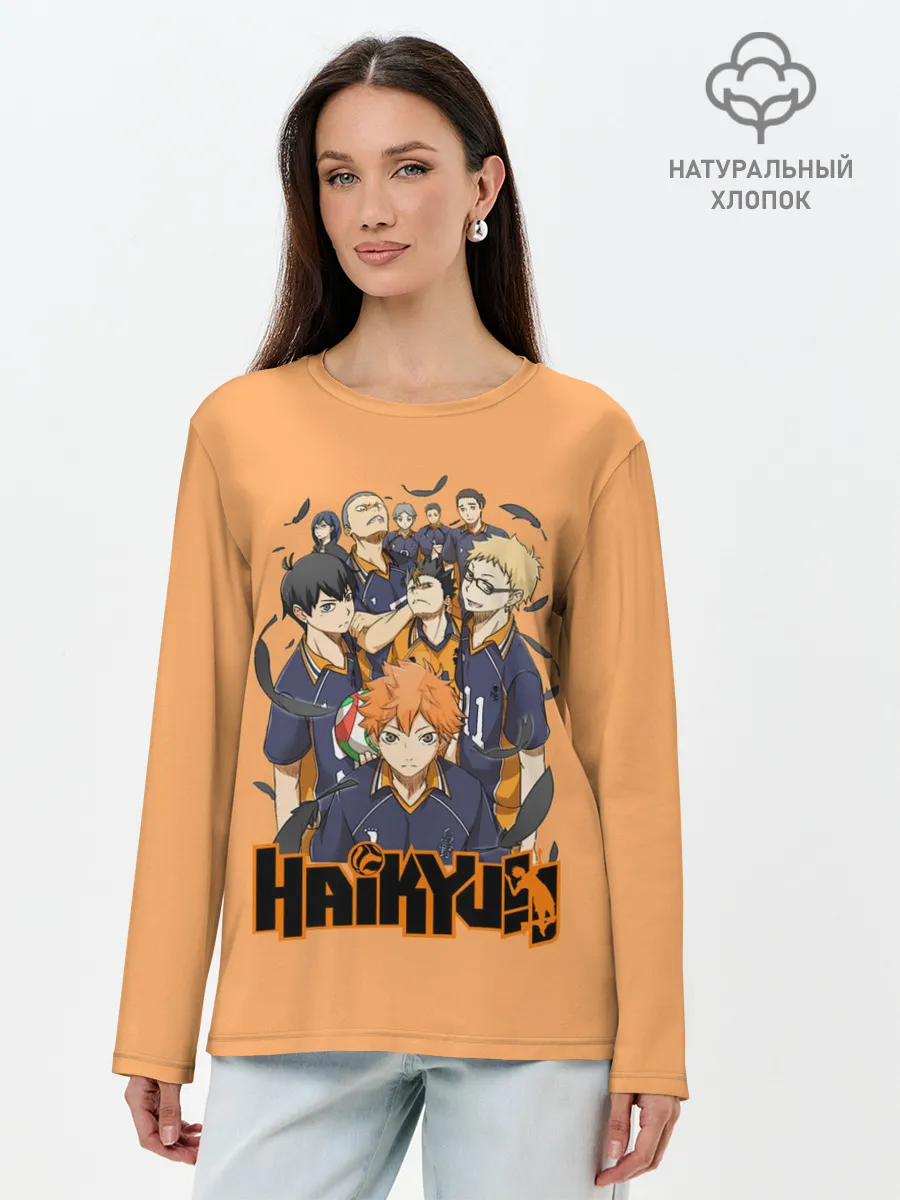 Лонгслив женский. Хлопок / Аниме Волейбол