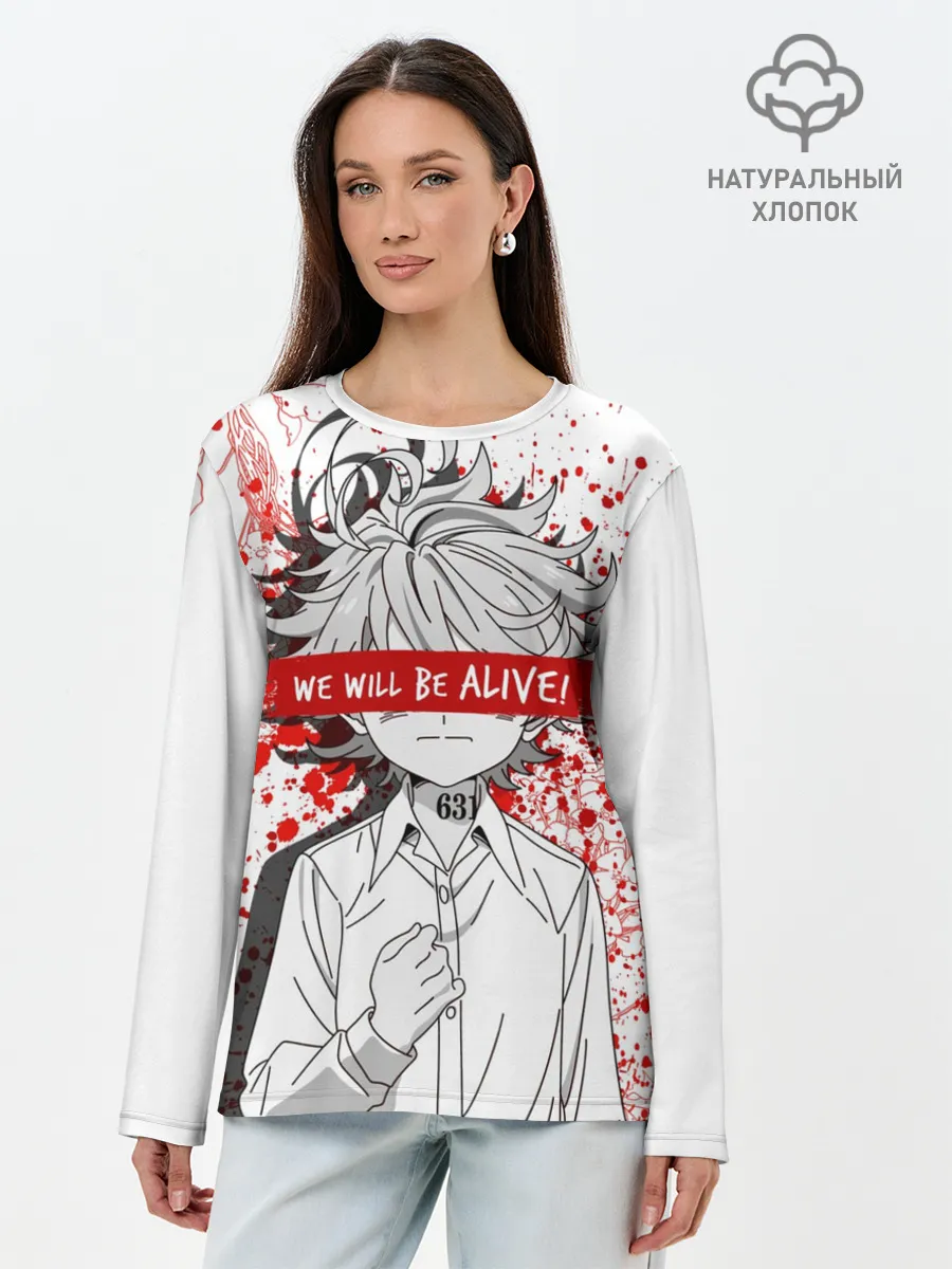 Лонгслив женский. Хлопок / Обещанный Неверленд