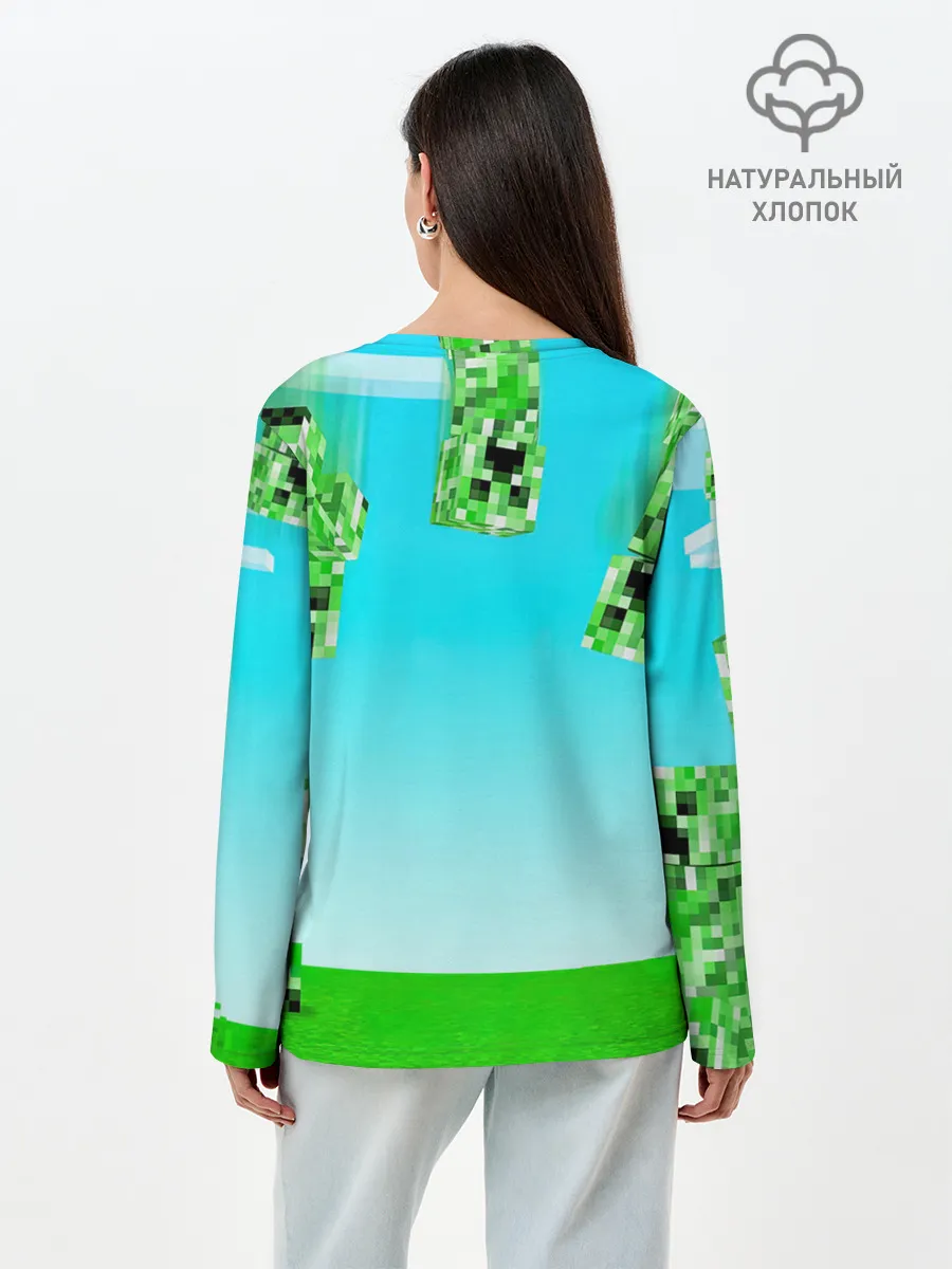 Лонгслив женский. Хлопок / Minecraft
