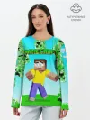 Лонгслив женский. Хлопок / Minecraft