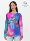 Лонгслив женский. Хлопок / Радуга Дэш
