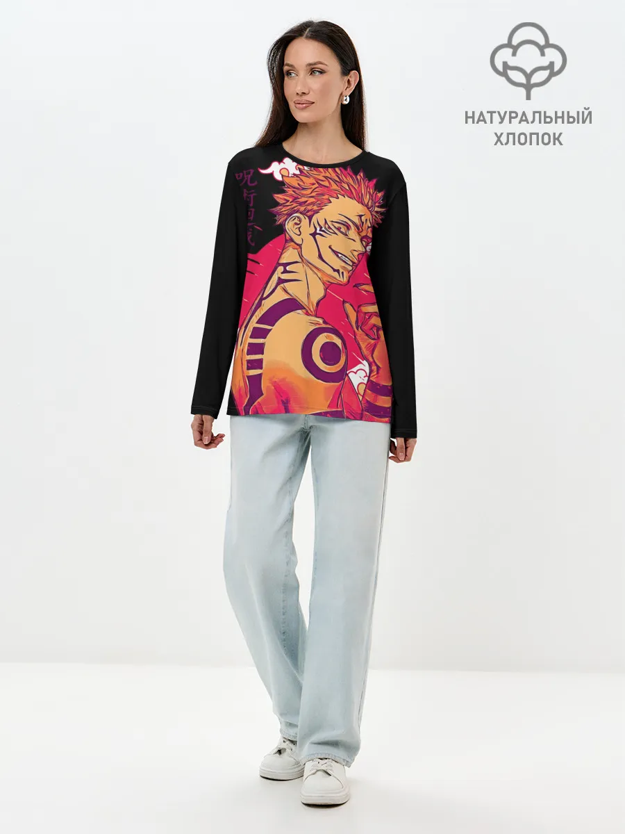 Лонгслив женский. Хлопок / Двуликий магическая битва