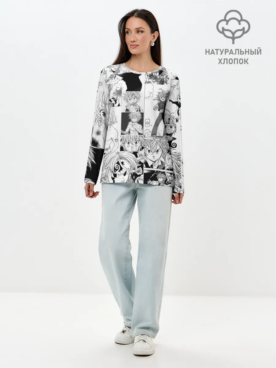 Лонгслив женский. Хлопок / Мелиодас