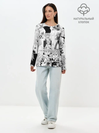 Лонгслив женский. Хлопок / Мелиодас