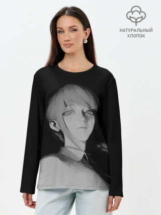 Лонгслив женский. Хлопок / Makima Chainsaw Man 3D модель