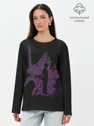 Лонгслив женский. Хлопок / Евангилион