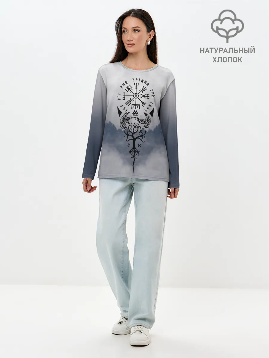 Лонгслив женский. Хлопок / русь