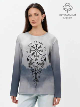 Лонгслив женский. Хлопок / русь
