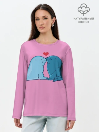 Лонгслив женский. Хлопок / Любовь