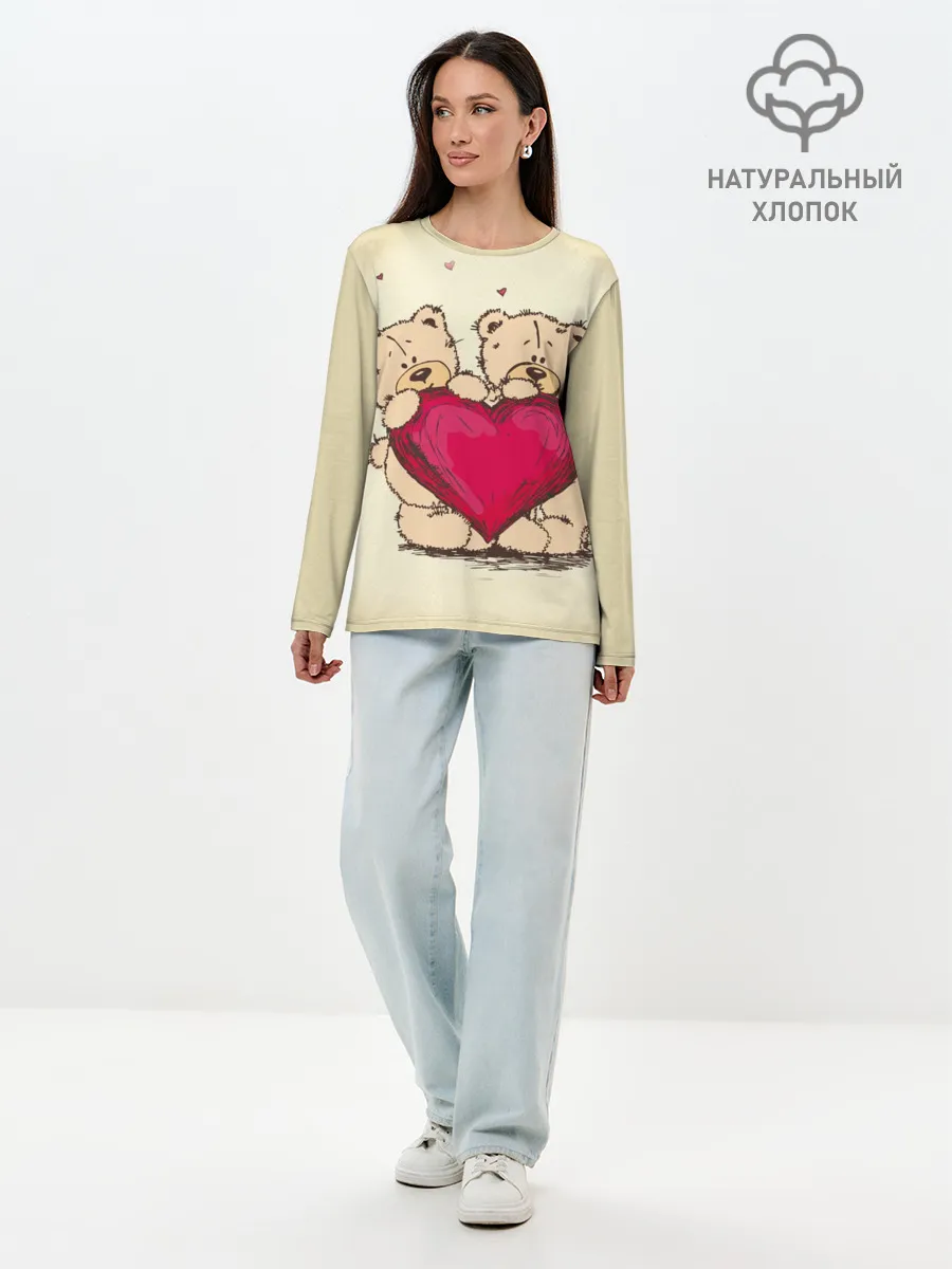 Лонгслив женский. Хлопок / Любовь