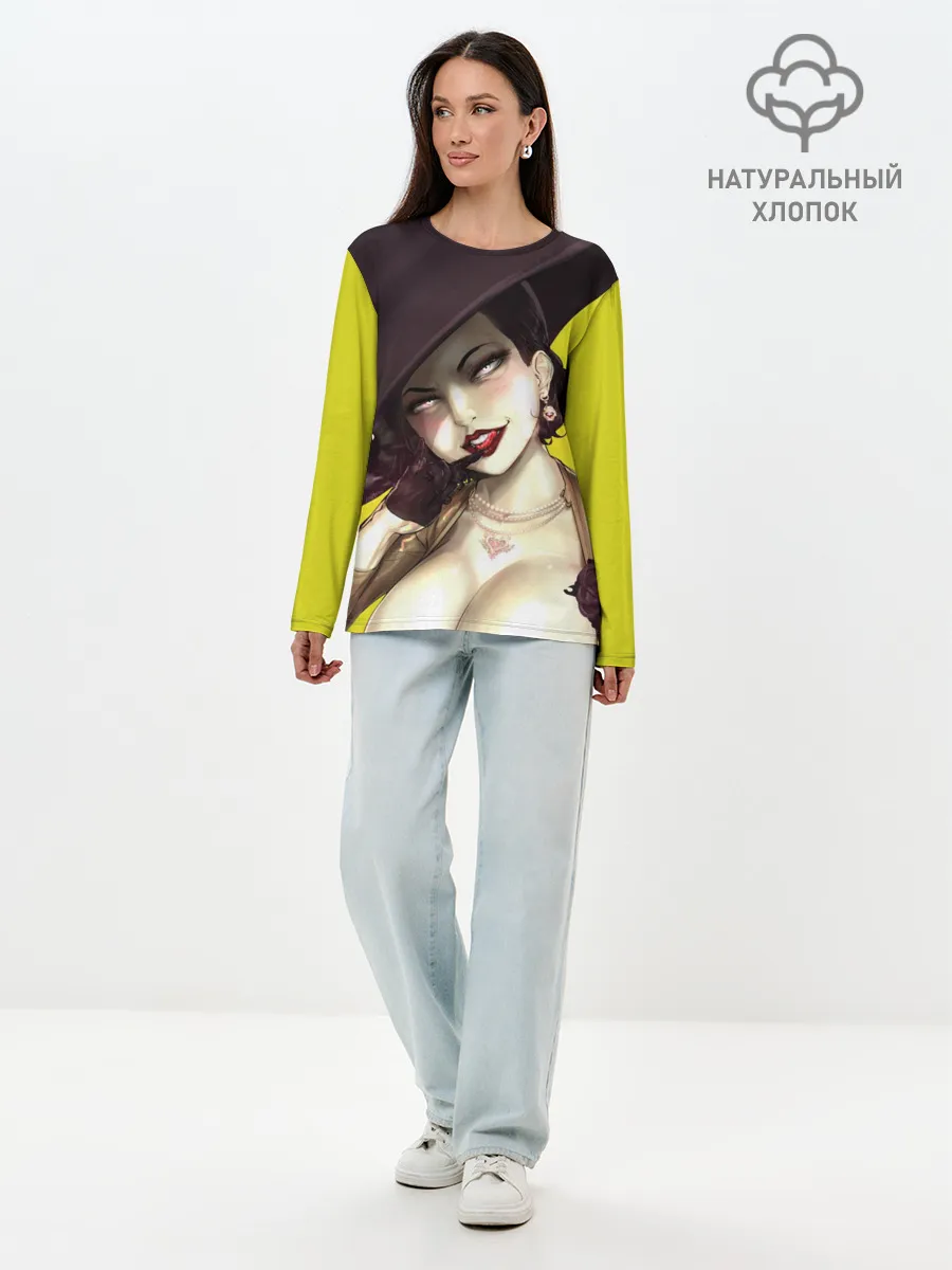 Лонгслив женский. Хлопок / РЕЗИДЕНТ ИВЕЛ ДЕРЕВНЯ