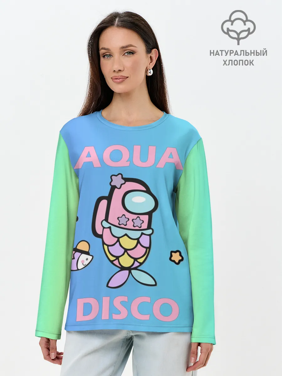 Лонгслив женский. Хлопок / Aqua Among As