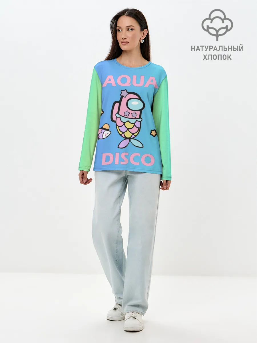 Лонгслив женский. Хлопок / Aqua Among As