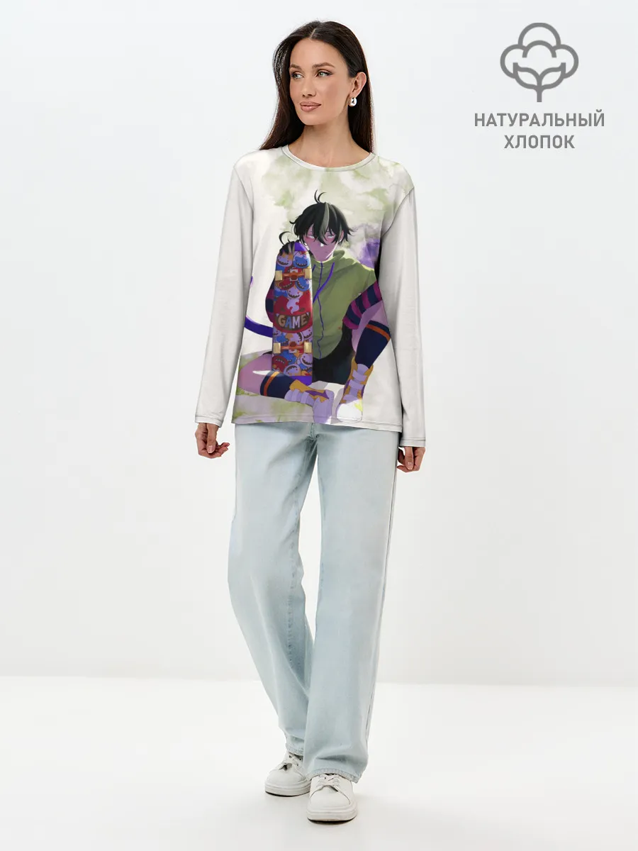 Лонгслив женский. Хлопок / SK8 the Infinity