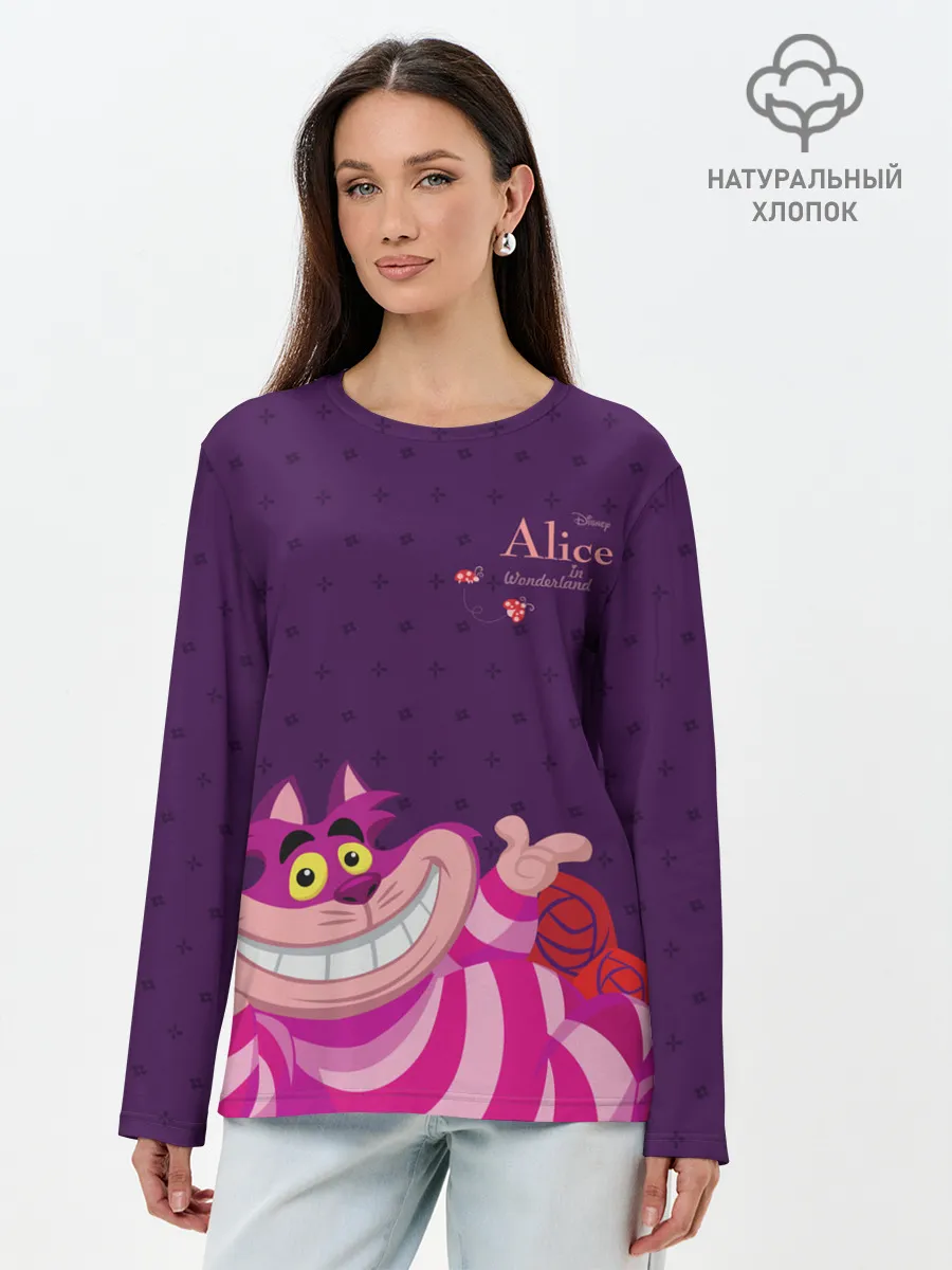Лонгслив женский. Хлопок / Чеширский Кот