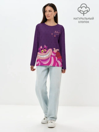 Лонгслив женский. Хлопок / Чеширский Кот