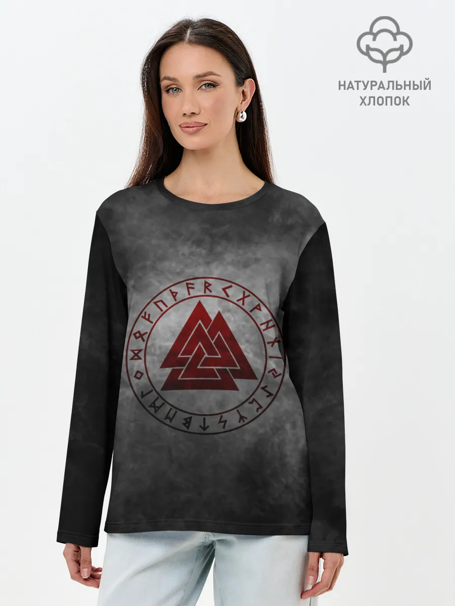 Лонгслив женский. Хлопок / руны
