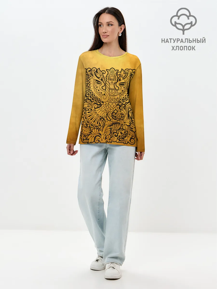 Лонгслив женский. Хлопок / жар птица