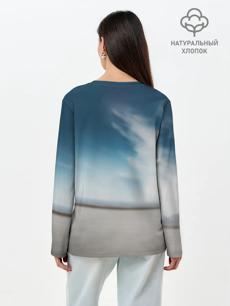 Лонгслив женский. Хлопок / Tesla Model 3