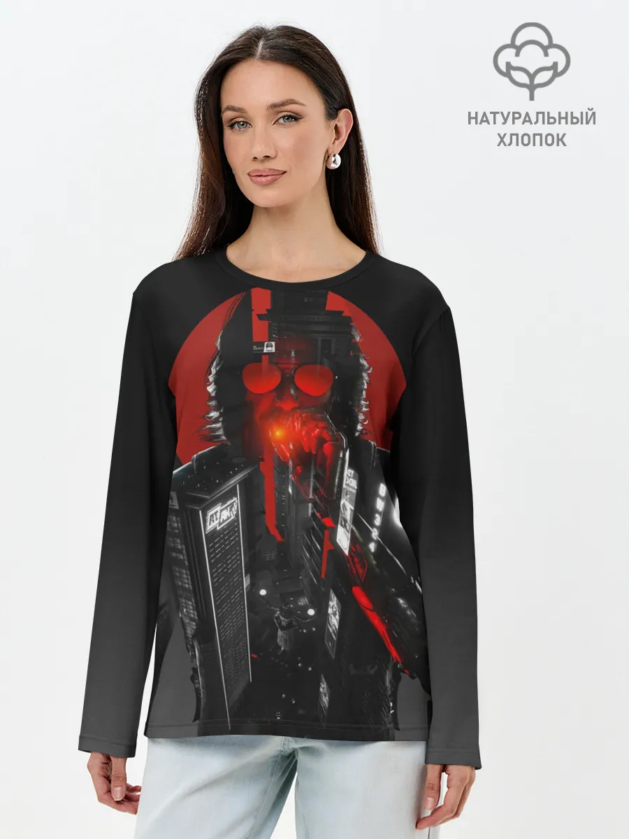 Лонгслив женский. Хлопок / Cyberpunk 2077 | Джонни