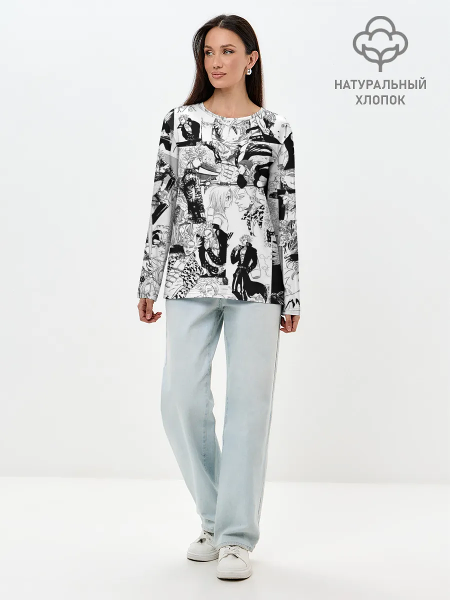 Лонгслив женский. Хлопок / 7 СМЕРТНЫХ ГРЕХОВ. Манга-паттерн