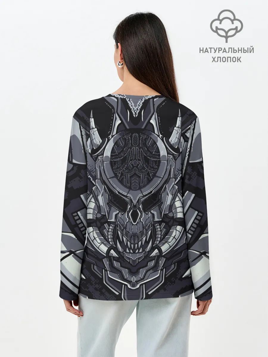 Лонгслив женский. Хлопок / Механический робот