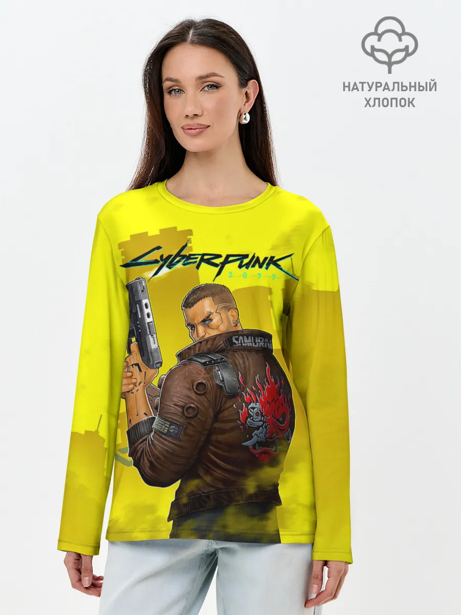 Лонгслив женский. Хлопок / Cyberpunk 2077