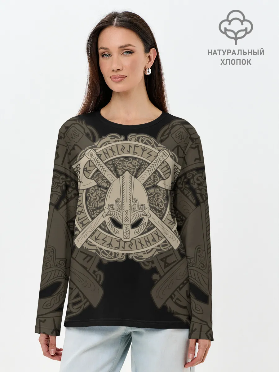 Лонгслив женский. Хлопок / Воин