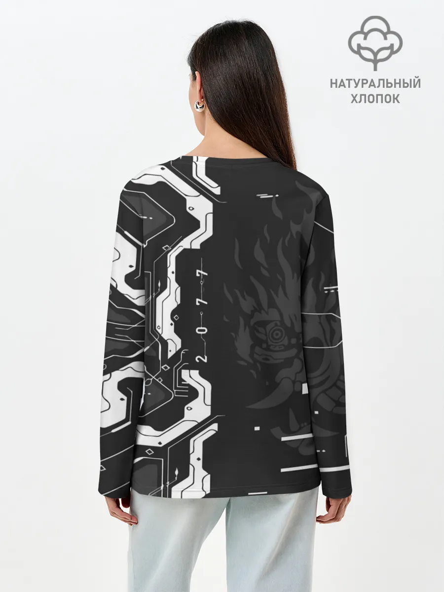 Лонгслив женский. Хлопок / Cyberpunk 2077 Tech