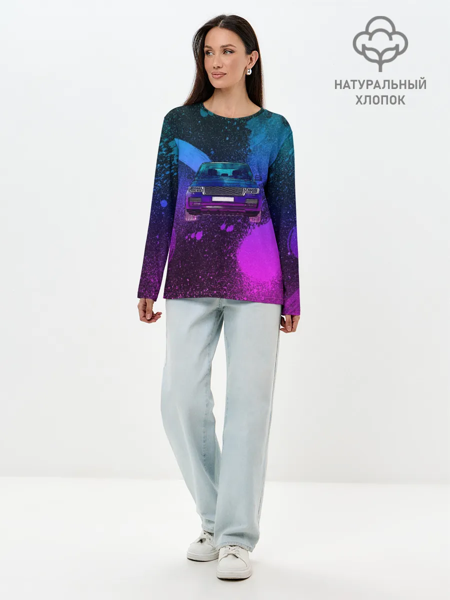 Лонгслив женский. Хлопок / LAND ROVER NEON
