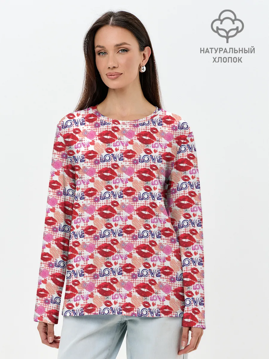 Лонгслив женский. Хлопок / LOVE