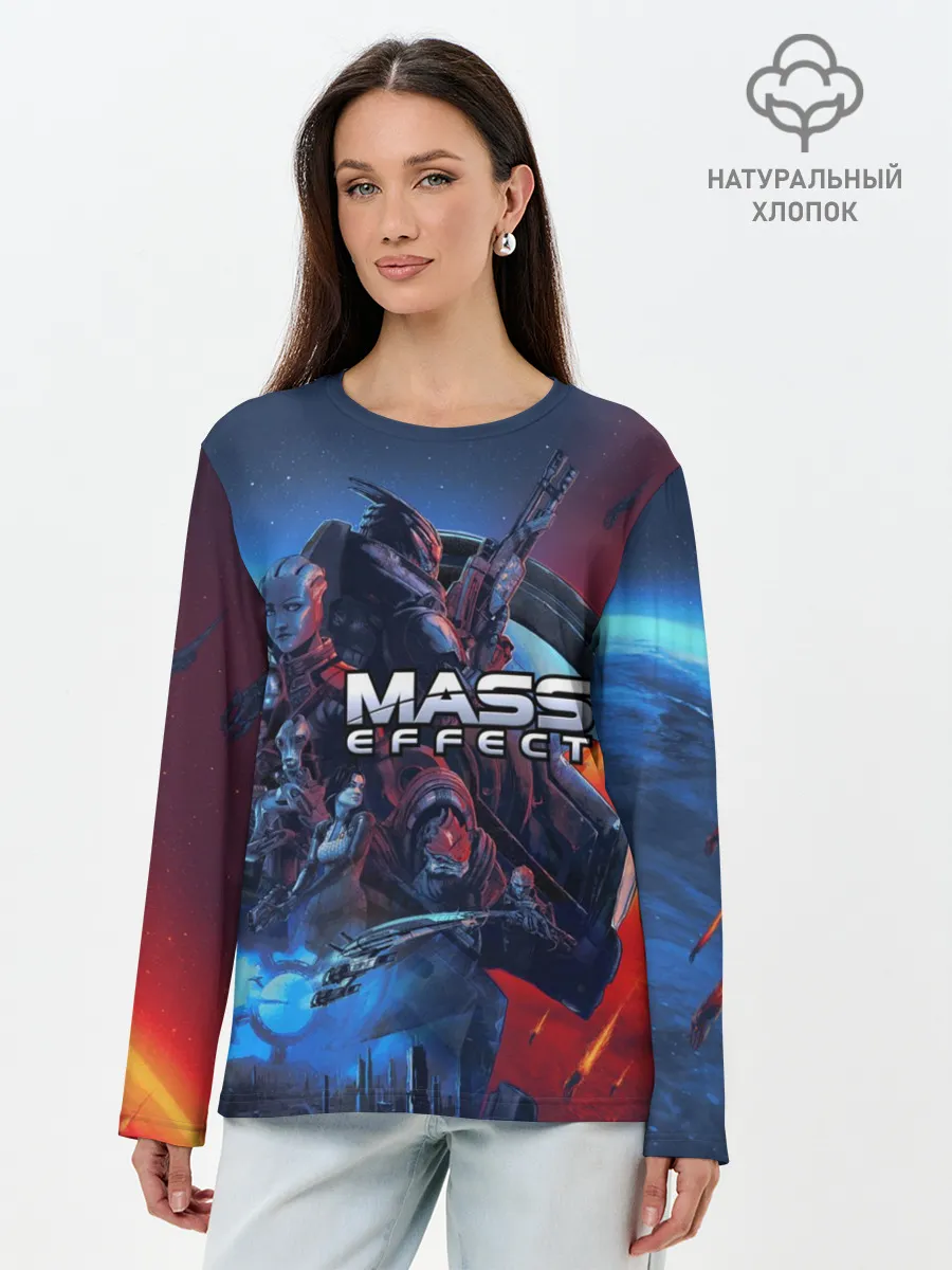 Лонгслив женский. Хлопок / Mass EFFECT Legendary ed