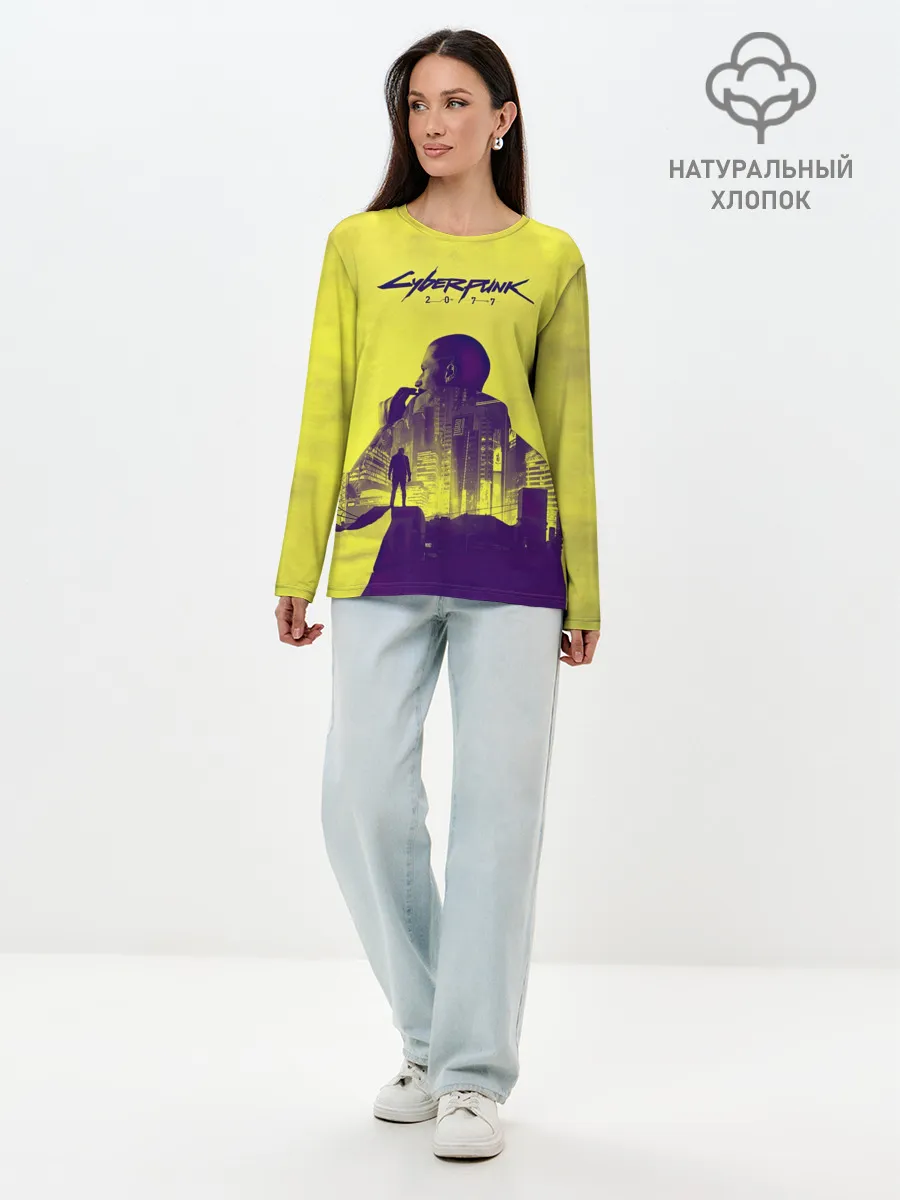 Лонгслив женский. Хлопок / Cyberpunk 2077