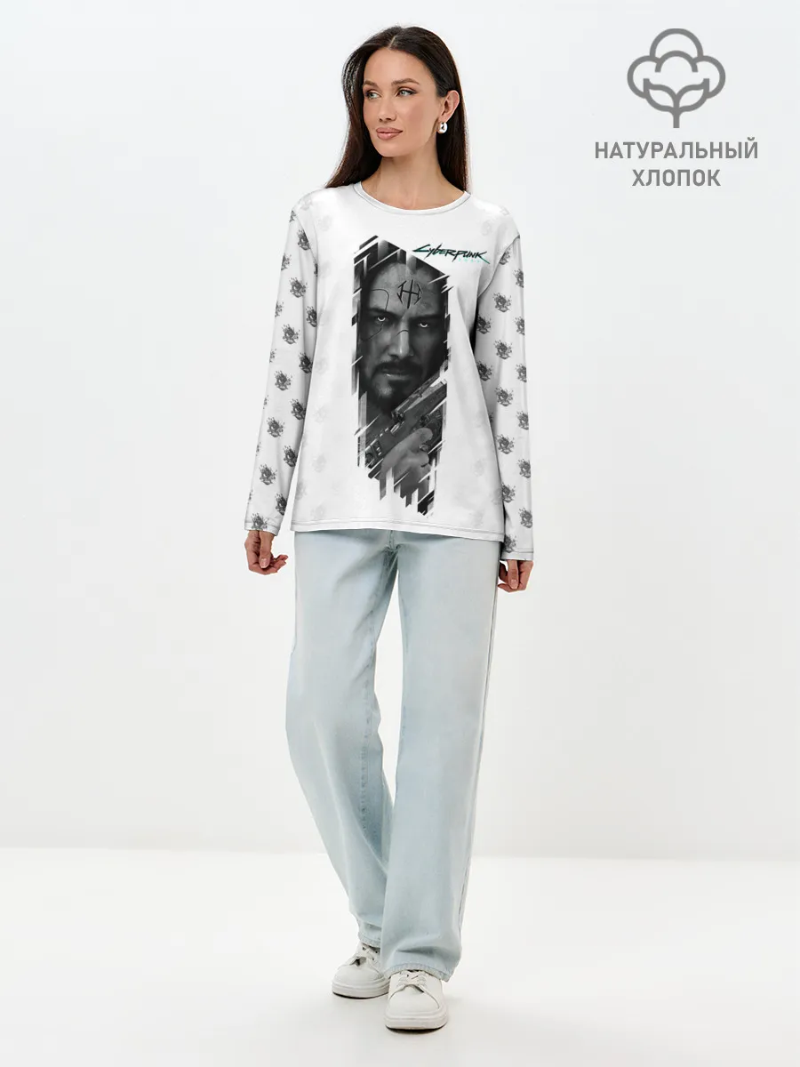 Лонгслив женский. Хлопок / Cyberpunk 2077
