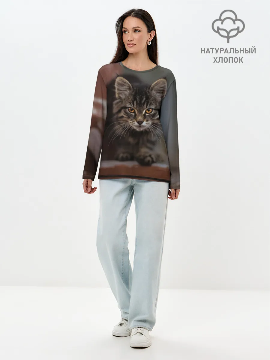 Лонгслив женский. Хлопок / мой внутренний зверь