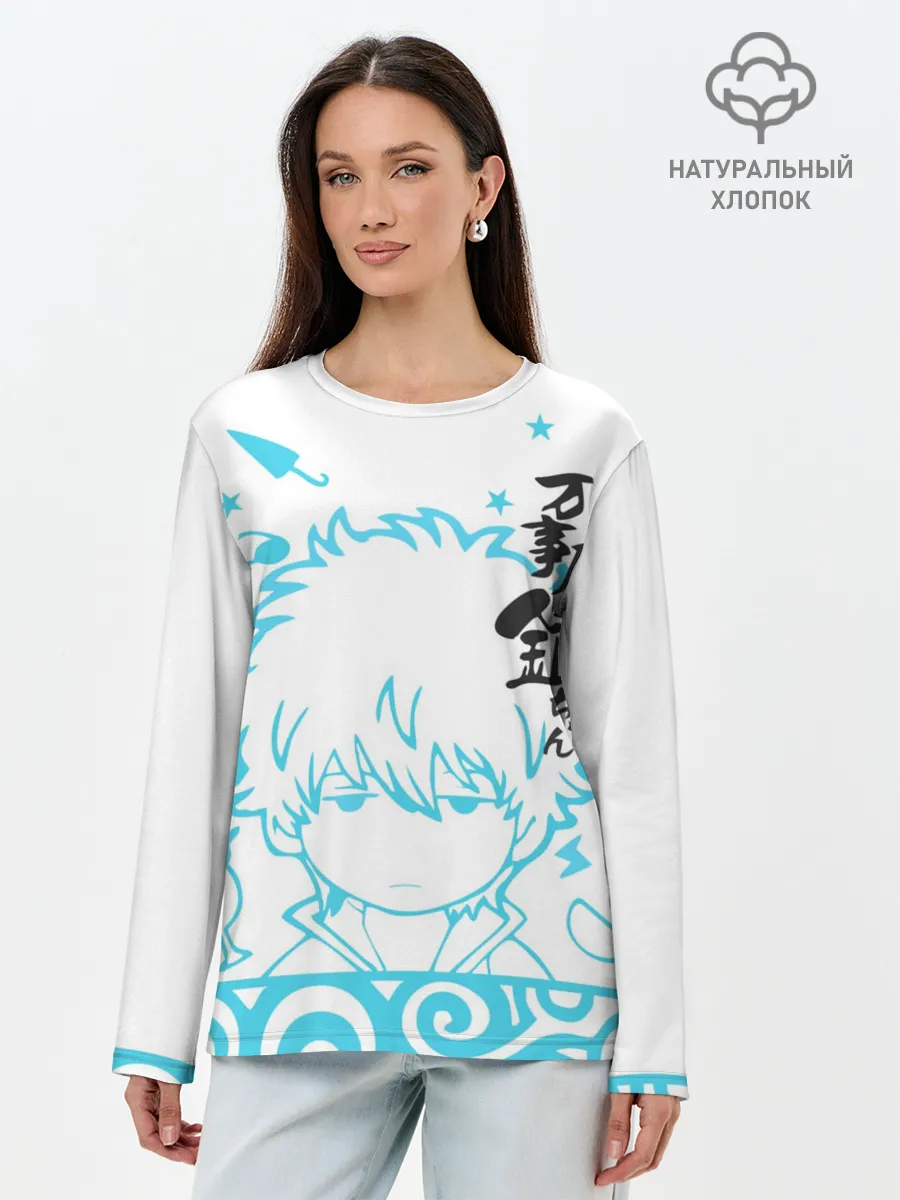Лонгслив женский. Хлопок / Самурай Гинтоки