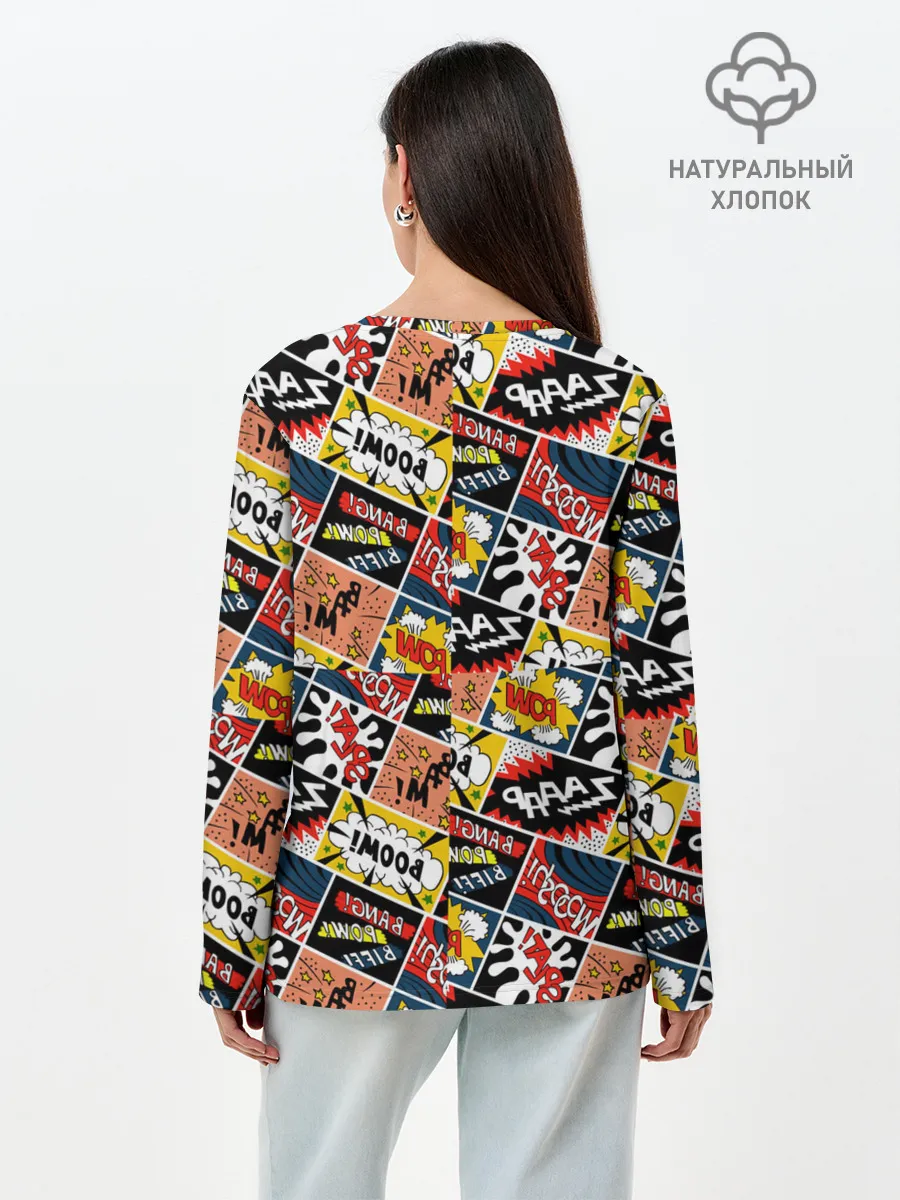 Лонгслив женский. Хлопок / Взрывы