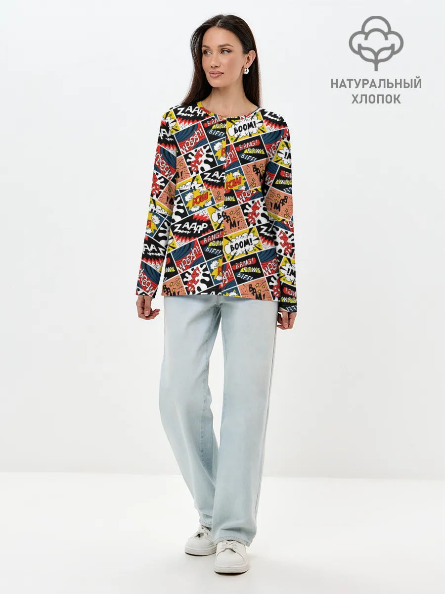 Лонгслив женский. Хлопок / Взрывы