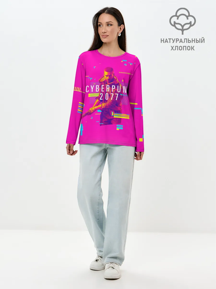 Лонгслив женский. Хлопок / Cyberpunk 2077