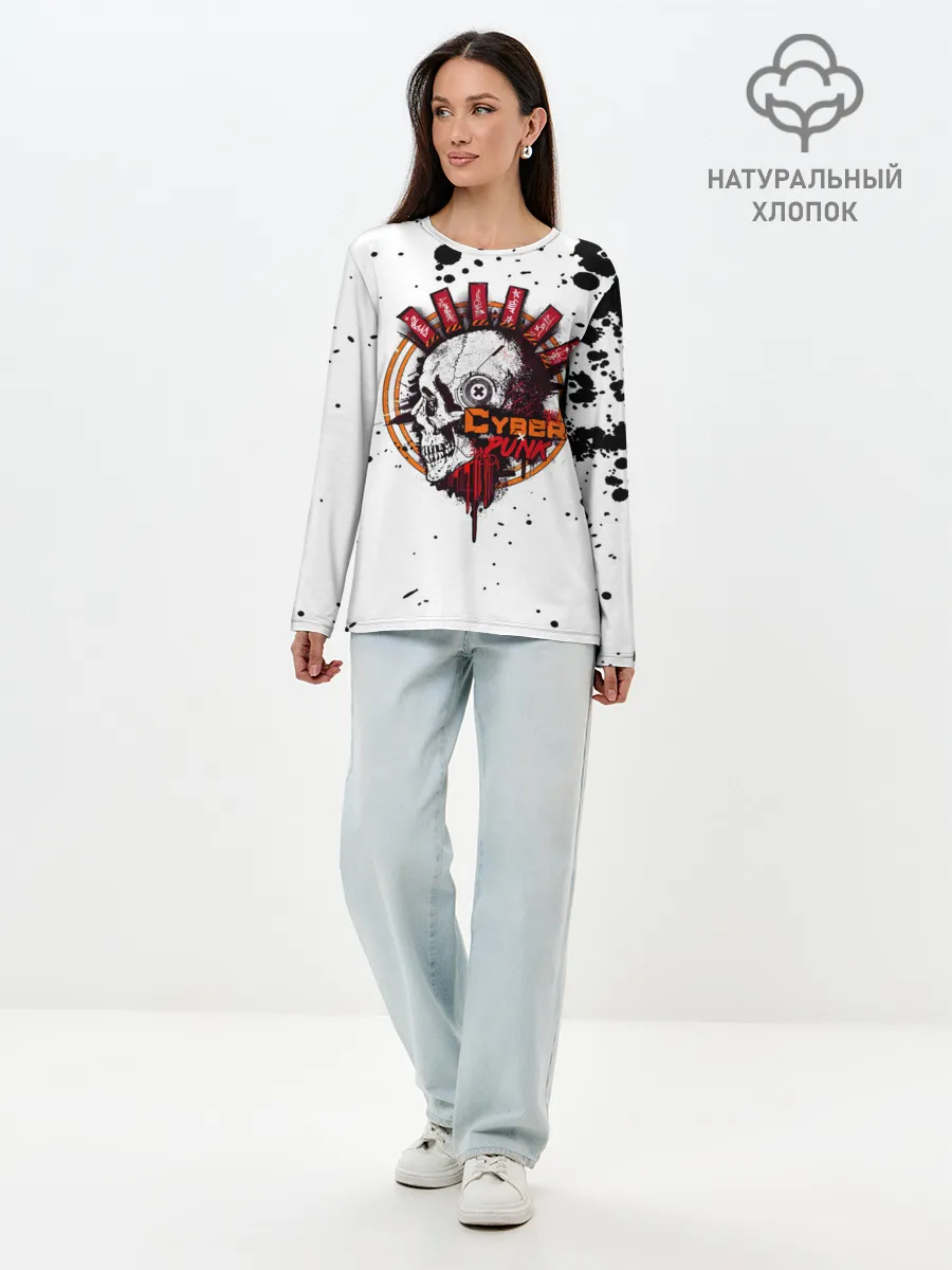 Лонгслив женский. Хлопок / Cyberpunk 2077