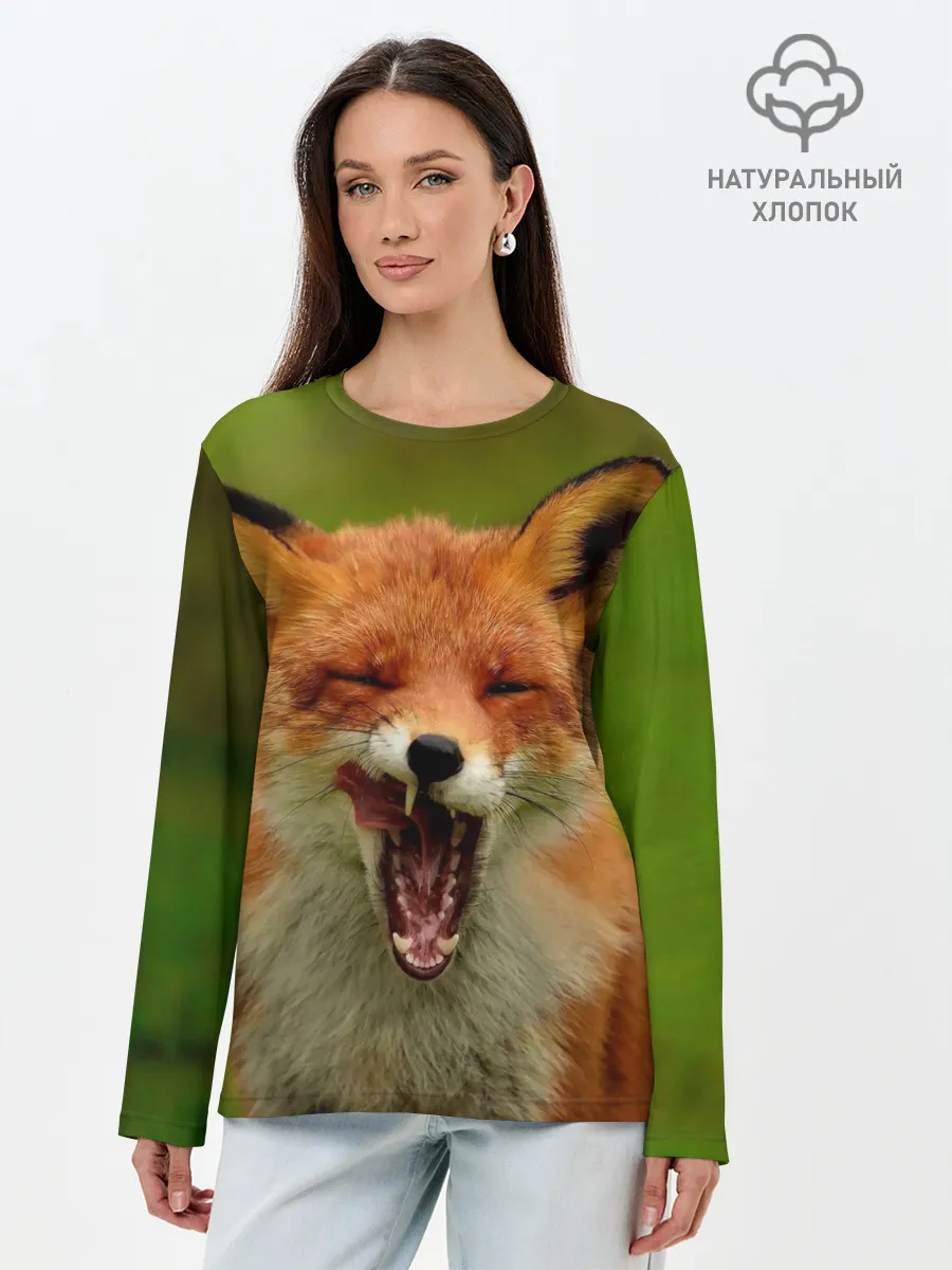Лонгслив женский. Хлопок / Лисица