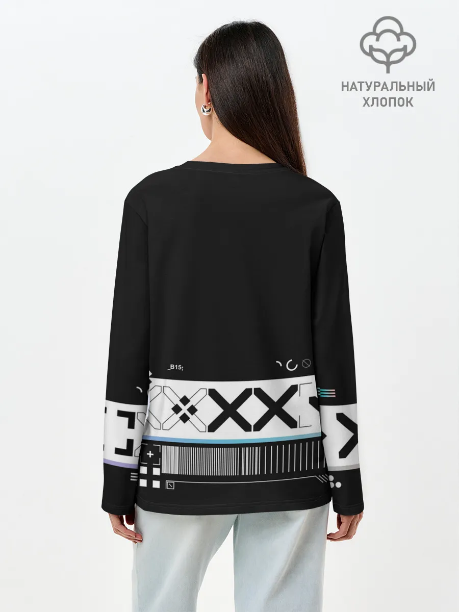 Лонгслив женский. Хлопок / Printstream | Поток информации