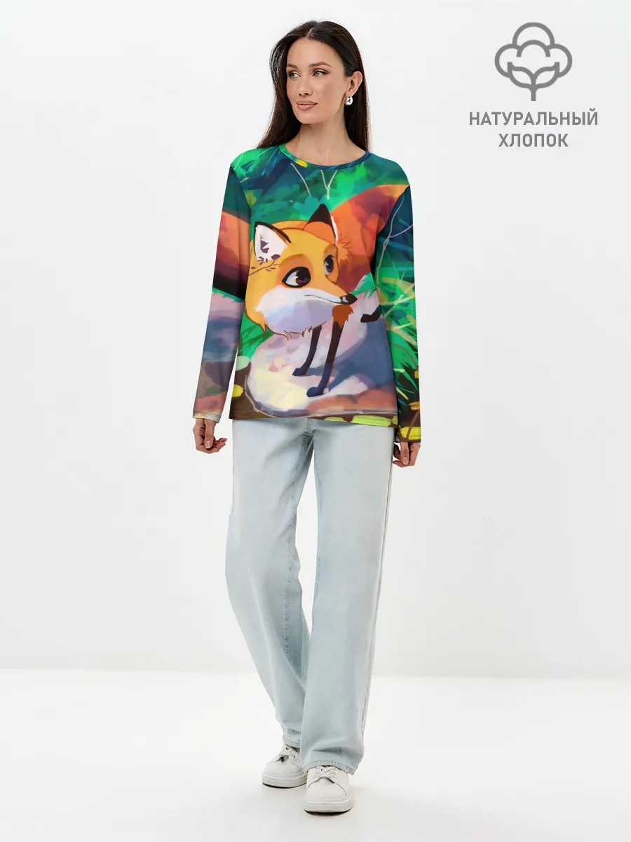 Лонгслив женский. Хлопок / Лисичка