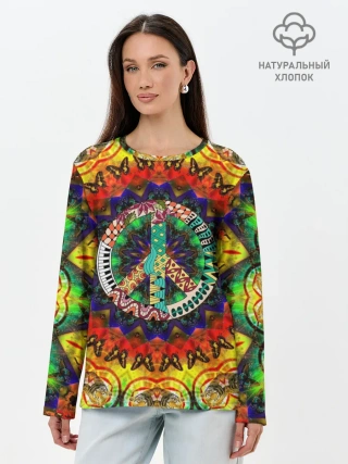 Лонгслив женский. Хлопок / Хиппи