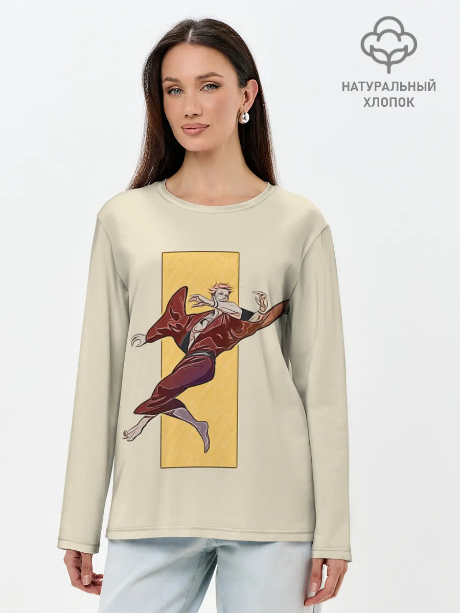 Лонгслив женский. Хлопок / Двуликий призрак