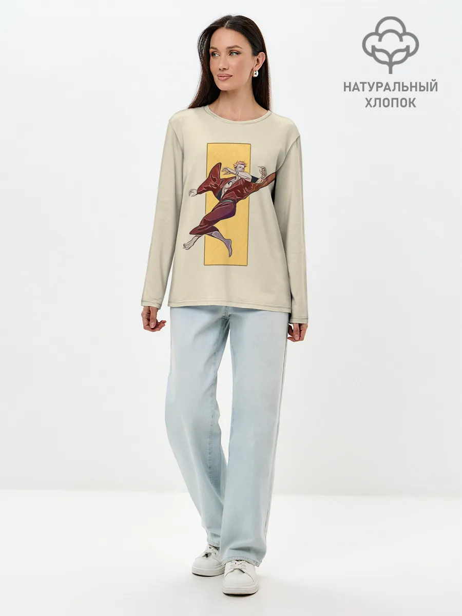 Лонгслив женский. Хлопок / Двуликий призрак