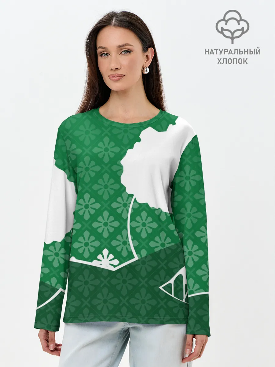 Лонгслив женский. Хлопок / Дерево