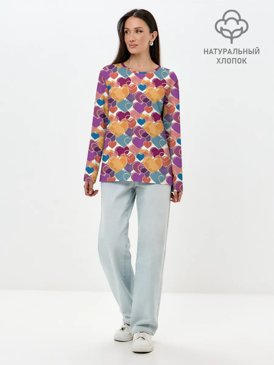Лонгслив женский. Хлопок / Любовь