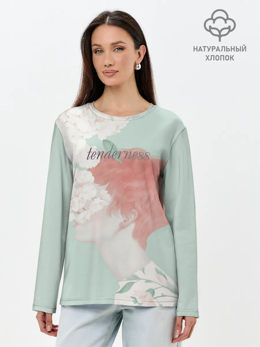 Лонгслив женский. Хлопок / Нежность